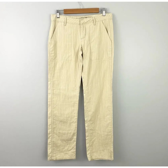 Da-Nang Cream Stripe Straight Leg Pants - Picture 1 of 8
